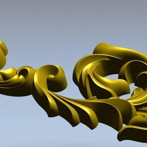 Acanthus Scroll Corner - STL 3D model for CNC