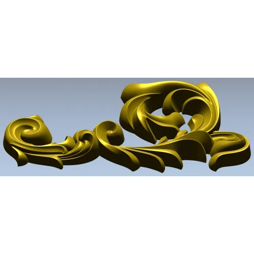 Acanthus Scroll Corner - STL 3D model for CNC