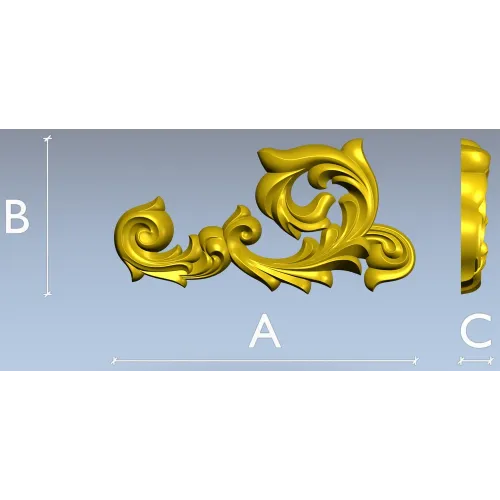 Acanthus Scroll Corner - STL 3D model for CNC
