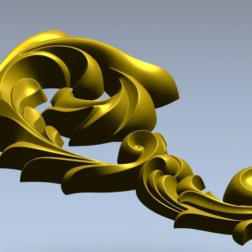 Baroque Acanthus Corner - STL 3D Model for CNC Milling