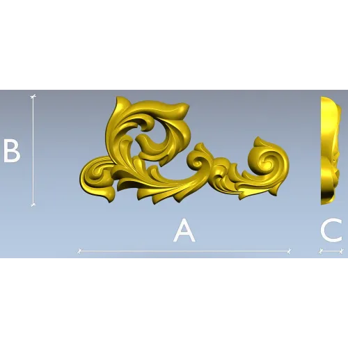 Baroque Acanthus Corner - STL 3D Model for CNC Milling
