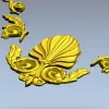 STL модель декора "Ракушечный картуш" для ЧПУ