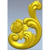 Декоративный картуш с розой - STL 3D модель для ЧПУ