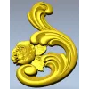 Декоративный картуш с розой - STL 3D модель для ЧПУ