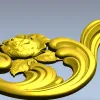 Декоративный картуш с розой - STL 3D модель для ЧПУ