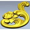 Декоративный картуш с розой - STL 3D модель для ЧПУ