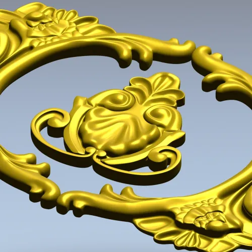 Rocaille Oval Cartouche STL for CNC