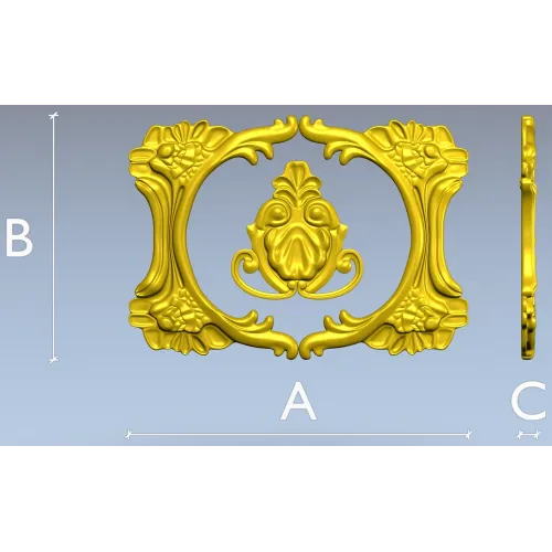 Rocaille Oval Cartouche STL for CNC