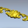 stl модель декоративного рокайльного картуша для ЧПУ