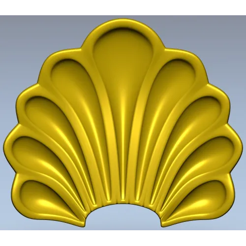 Scallop Fan Applique STL 3D Model for CNC