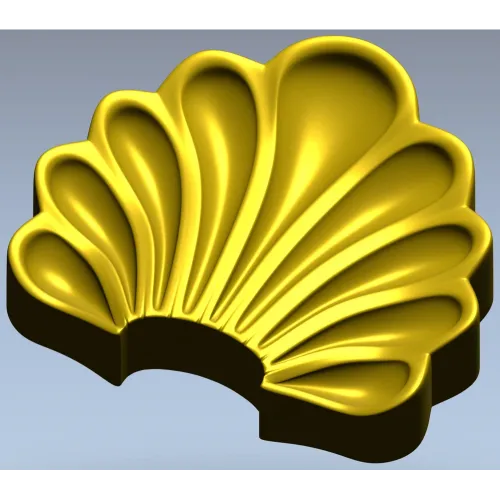 Scallop Fan Applique STL 3D Model for CNC