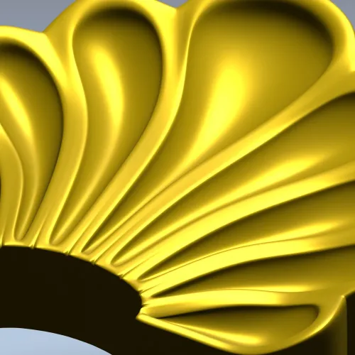 Scallop Fan Applique STL 3D Model for CNC