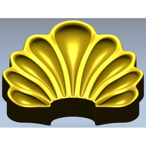 Scallop Fan Applique STL 3D Model for CNC