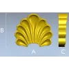 Scallop Fan Applique STL 3D Model for CNC