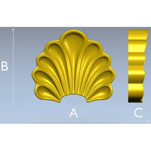 Scallop Fan Applique STL 3D Model for CNC