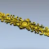 Растительный орнамент с розеткой - STL модель для ЧПУ