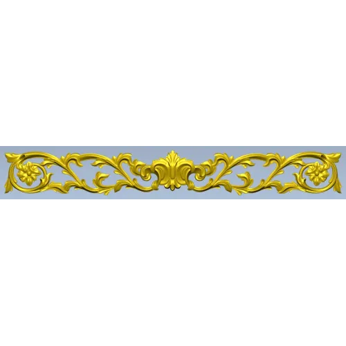 Baroque Acanthus Horizontal Ornament STL for CNC