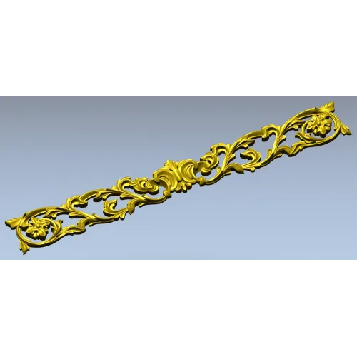 Baroque Acanthus Horizontal Ornament STL for CNC