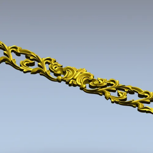 Baroque Acanthus Horizontal Ornament STL for CNC