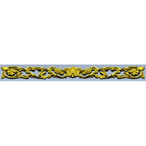 Baroque Acanthus Horizontal Ornament STL for CNC
