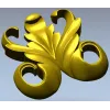Акантовый картуш STL для ЧПУ - барочный декор