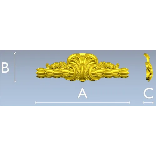 Aurelia Acanthus Cartouche - STL 3D Model for CNC