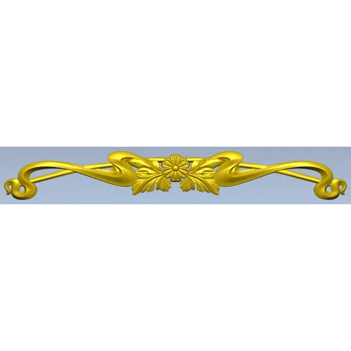 Floral Ribbon Cartouche - STL 3D Model for CNC