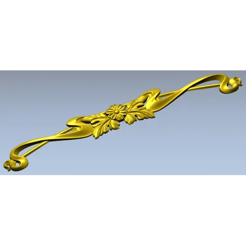 Floral Ribbon Cartouche - STL 3D Model for CNC
