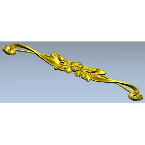 Floral Ribbon Cartouche - STL 3D Model for CNC