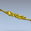 Floral Ribbon Cartouche - STL 3D Model for CNC