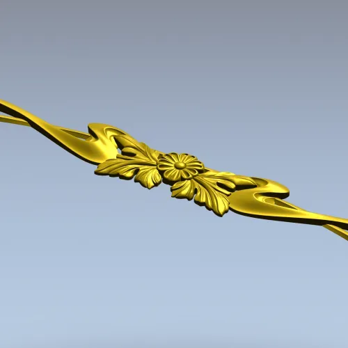 Floral Ribbon Cartouche - STL 3D Model for CNC