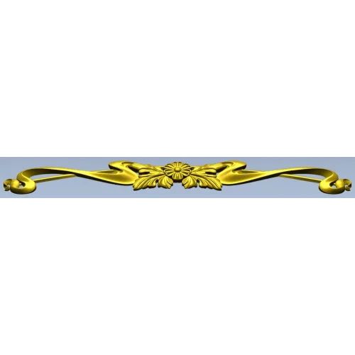 Floral Ribbon Cartouche - STL 3D Model for CNC