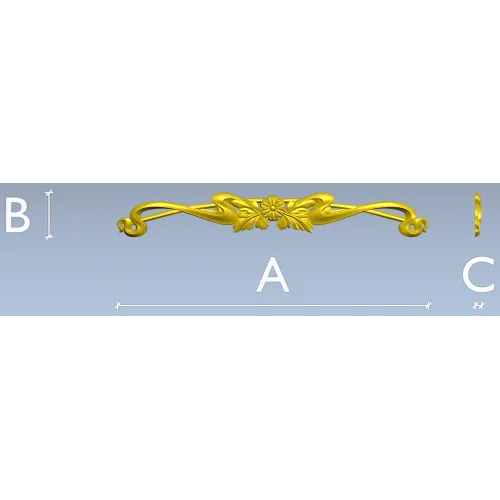 Floral Ribbon Cartouche - STL 3D Model for CNC