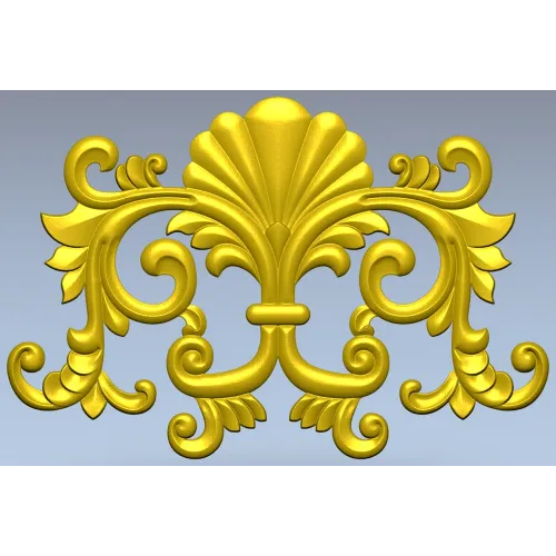 Рокайльный картуш с веерной раковиной - STL для ЧПУ