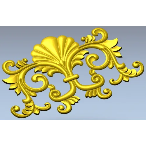 Рокайльный картуш с веерной раковиной - STL для ЧПУ