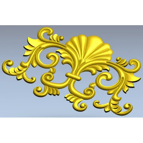 Рокайльный картуш с веерной раковиной - STL для ЧПУ
