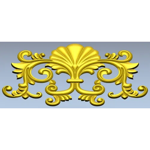 Рокайльный картуш с веерной раковиной - STL для ЧПУ