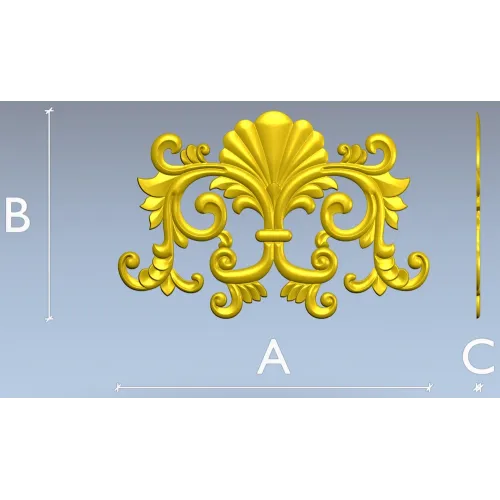 Рокайльный картуш с веерной раковиной - STL для ЧПУ