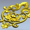 3D модель STL - картуш с лотосом для ЧПУ фрезера