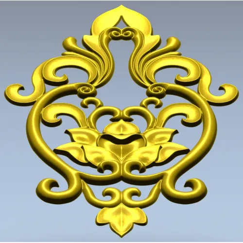 3D модель STL - картуш с лотосом для ЧПУ фрезера