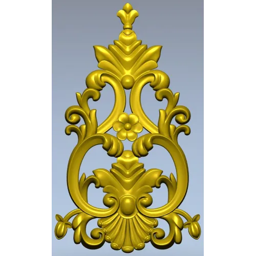 Ornate Acanthus Cartouche - STL 3D Model for CNC