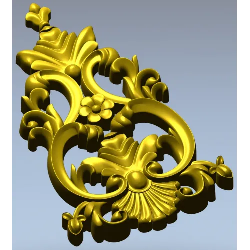 Ornate Acanthus Cartouche - STL 3D Model for CNC