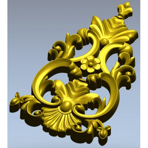Ornate Acanthus Cartouche - STL 3D Model for CNC