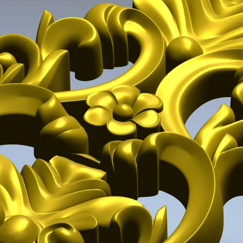 Ornate Acanthus Cartouche - STL 3D Model for CNC
