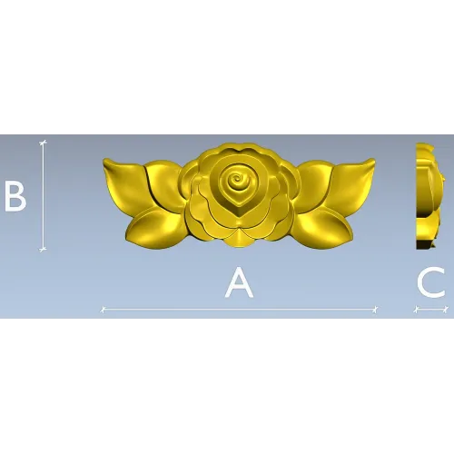 High-relief Rose Applique STL for CNC