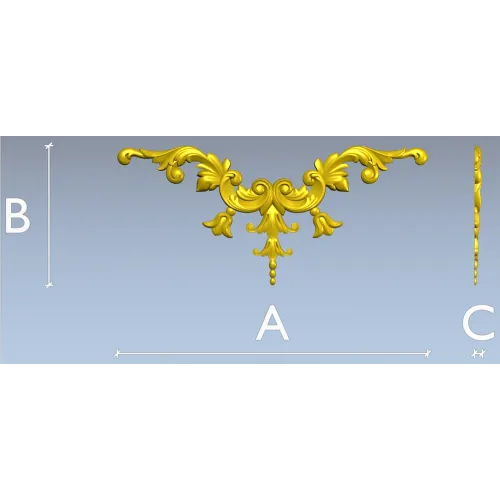 Rococo Acanthus Centerpiece - STL for CNC carving