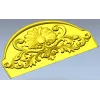 Полукруглый резной картуш с цветочной розеткой - 3D модель STL