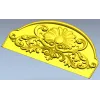 Полукруглый резной картуш с цветочной розеткой - 3D модель STL