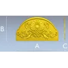 Полукруглый резной картуш с цветочной розеткой - 3D модель STL