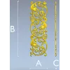Вертикальный барочный орнамент в три медальона - STL для ЧПУ